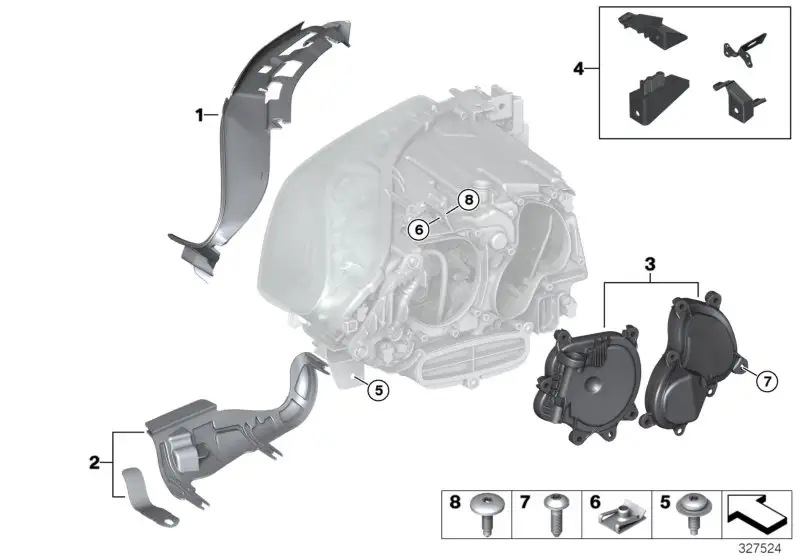 BMW Abdeckkappenset rechts F07 F10 F11 63117349292 - Bildposition