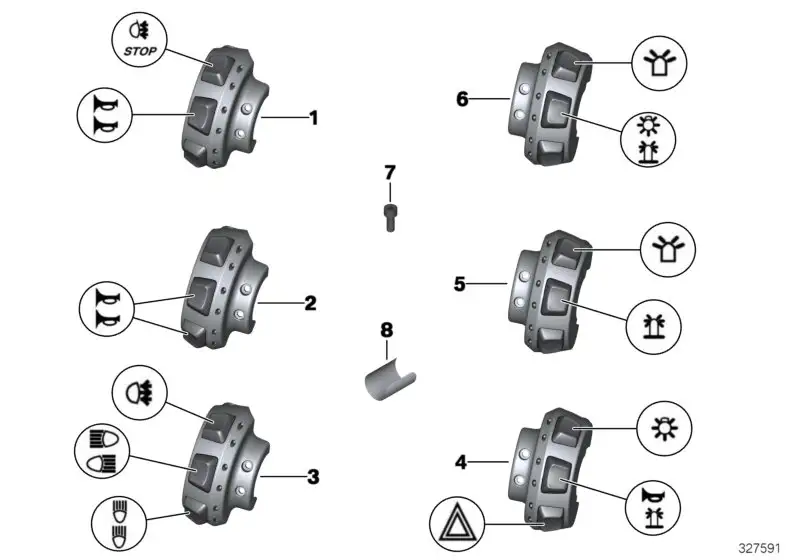 BMW Zusatzschalter rechts K26 K70 K71 K72 61318550152