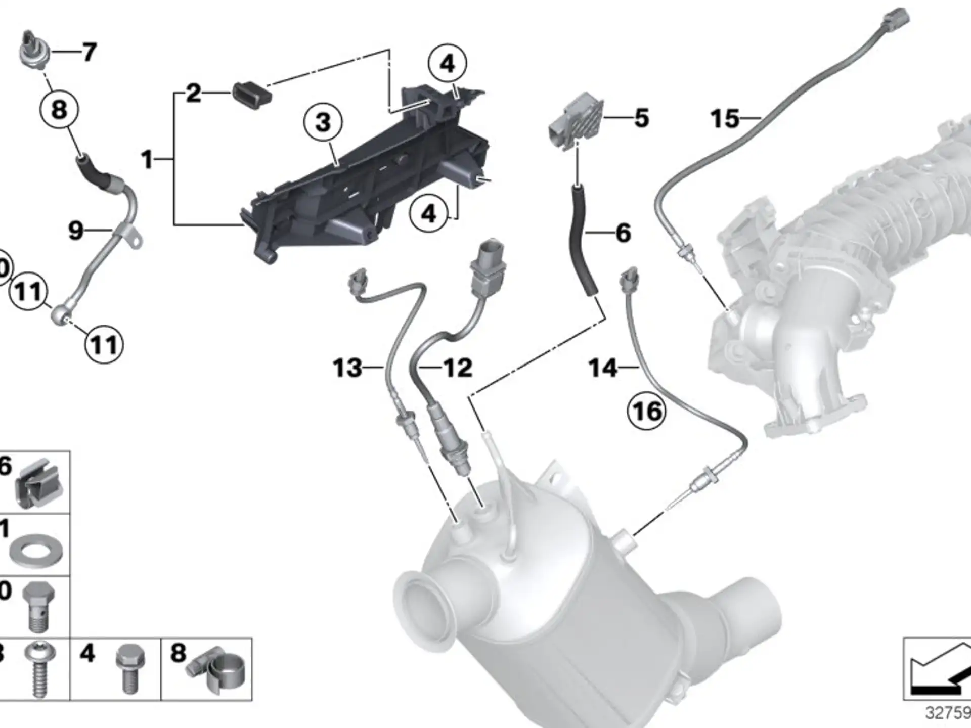 BMW Abgastemperatursensor E90 E91 E92 F07 F10 F11 F20 F21 F22 F25 F30 F31 F32 F33 F34 F36 R55 R56 R57 R58 R59 R60 R61 13628509963