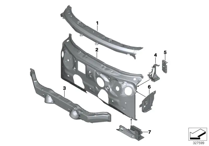 BMW Stirnwand Oberteil 41007386976 - Bildposition 01
