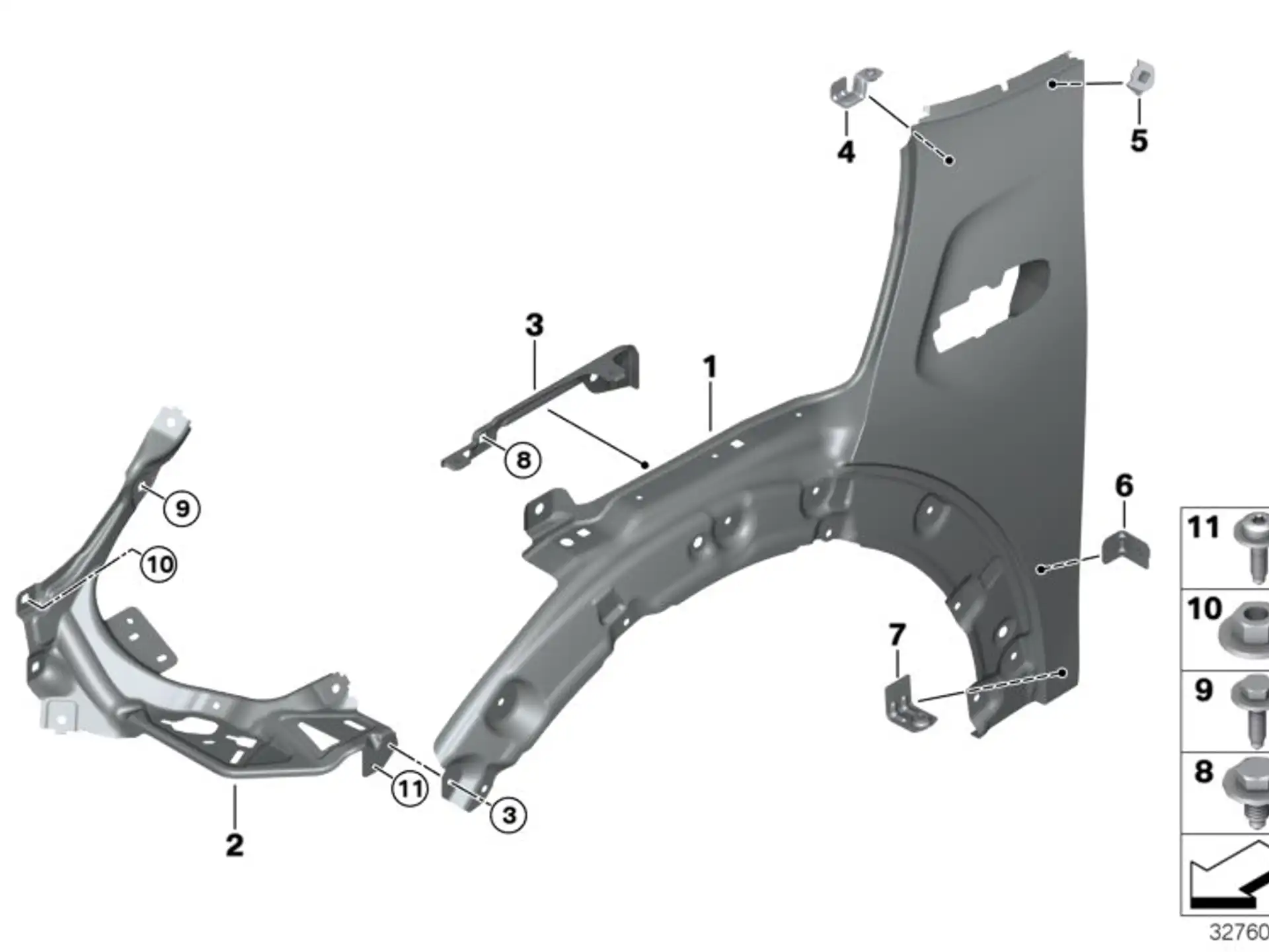 BMW Halter Seitenwand mitte F54 F55 F56 F56E F57 F60 41007389466