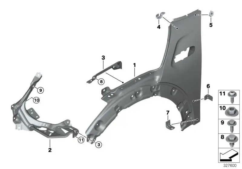 BMW Halter Seitenwand mitte F54 F55 F56 F56E F57 F60 41007389466