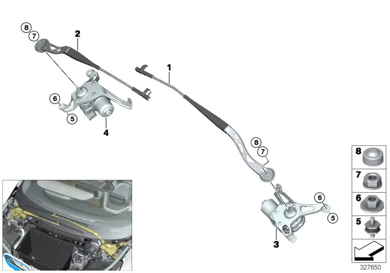 BMW Wischarm Beifahrerseite I01 61617322164 - Bildposition 02
