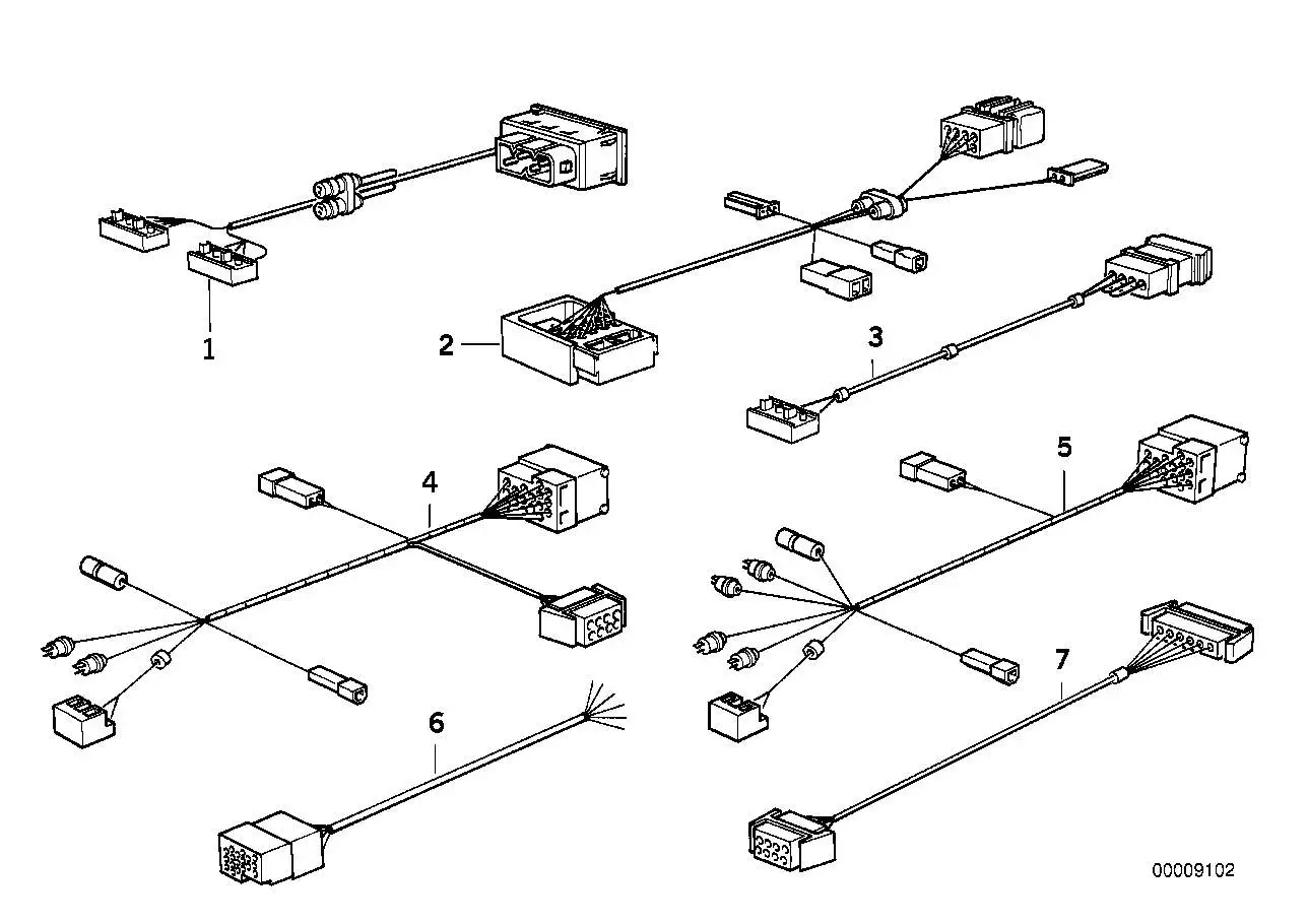 BMW Adapterleitung Stereo und Hifi-System E30 E31 E32 E34 E36 651