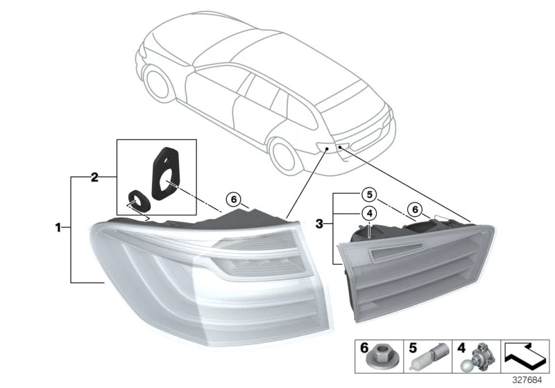 BMW Heckleuchte Seitenwand links F11 63217370345