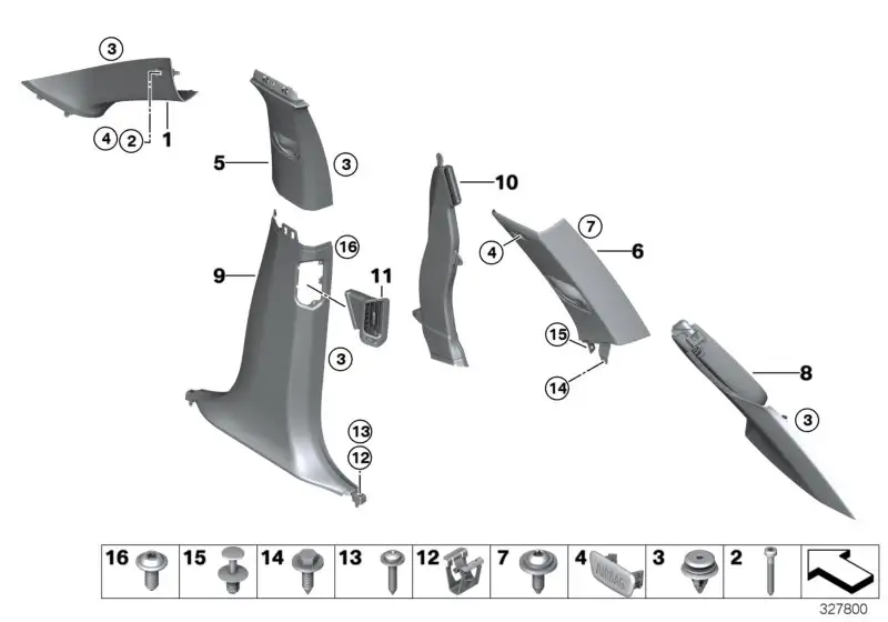 BMW Blende D-Säule oben rechts 51438058600