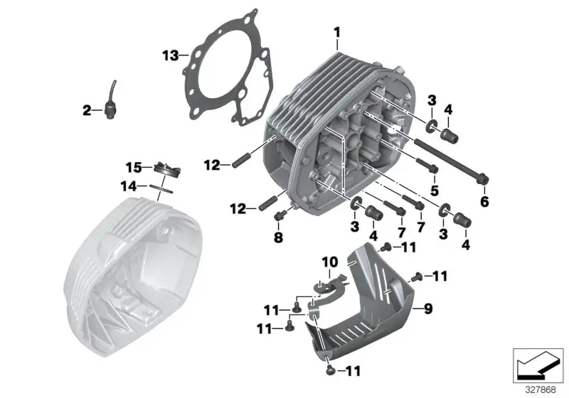 BMW Zylinderkopf rechts silber K22 K27 11127724476