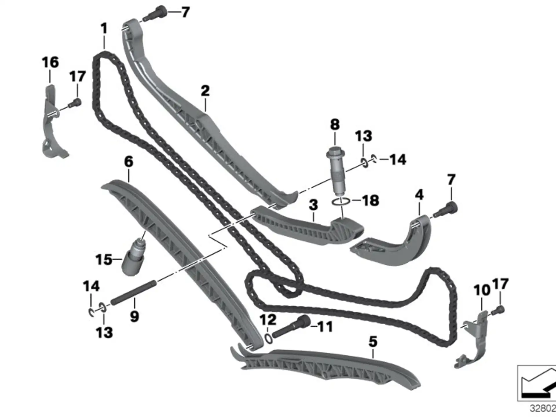 BMW Kettenspanner rechts A73 K21 K22 K23 K25 K26 K27 K29 K32 K33 11317707798