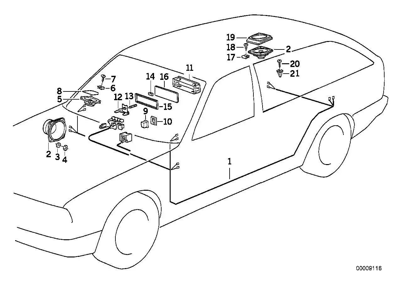 BMW Lautsprecher E32 E34 65131374469