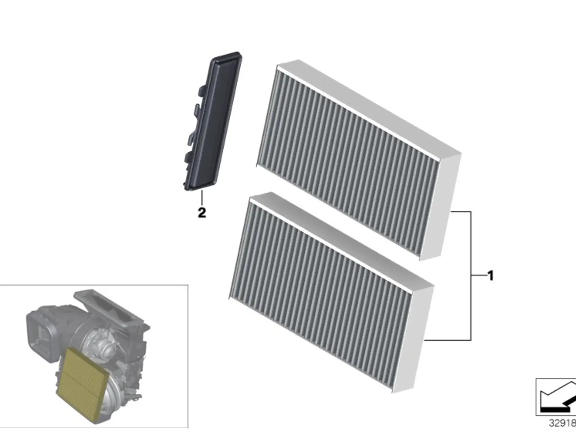 BMW Deckel Mikrofilter F39 F20 F44 F45 F46 F48 I01 F54 F55 F56 F56E F57 F60 64119297735