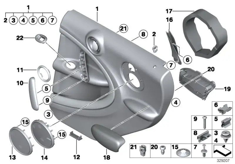 BMW Blende Lautsprecher links R60 51429800965 - MINI R60