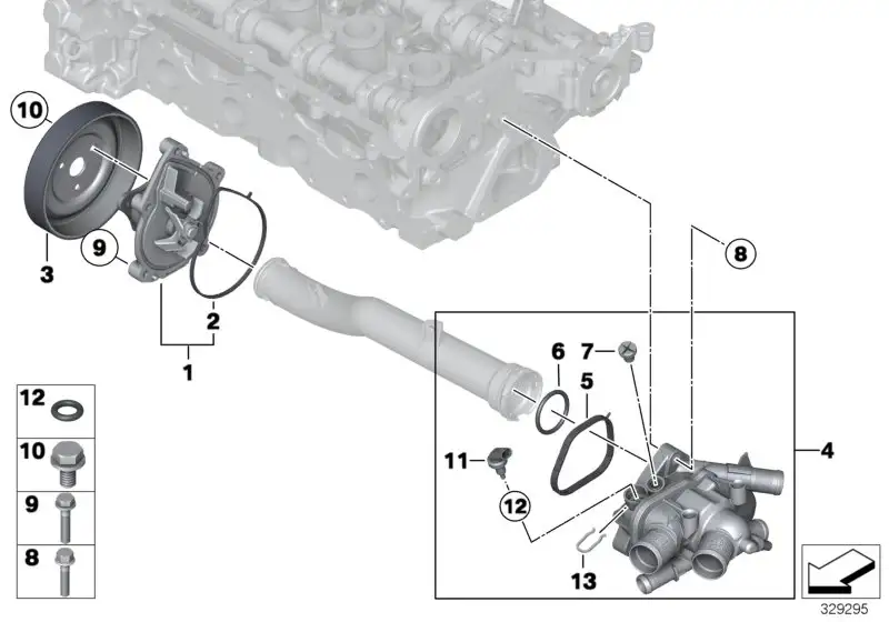 BMW Thermostatadapter R55 R56 R57 R58 R59 12518611289 - MINI R56N