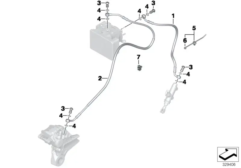 BMW Bremsleitung Bremskreis hinten K46 K47 34328548850 - Bildposi