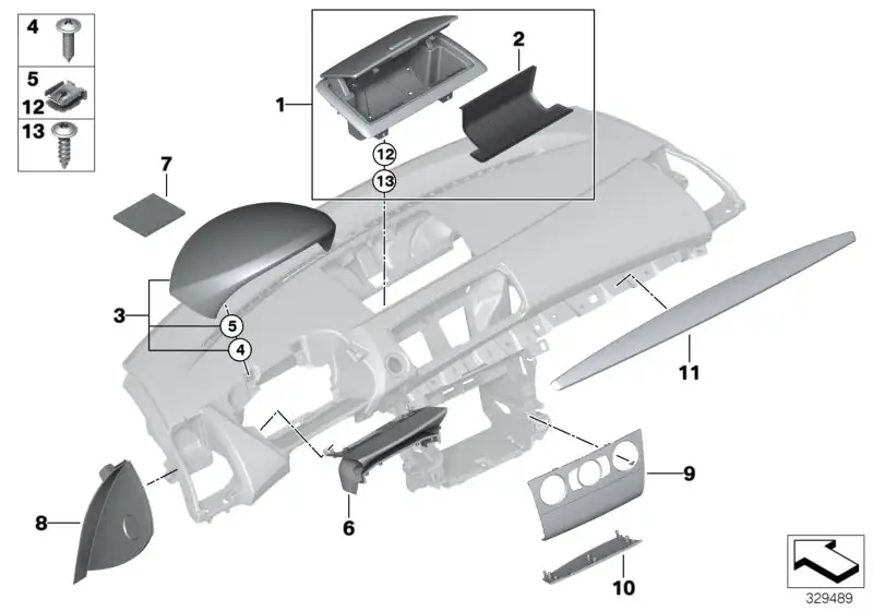 BMW Blende Funktionsträger Mitte E81 E82 E87 E88 51456976841