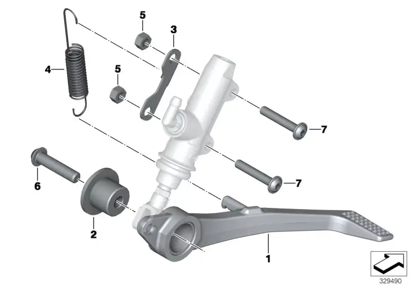 BMW Fussbremshebel K46 K47 46718542082 - Bildposition 01