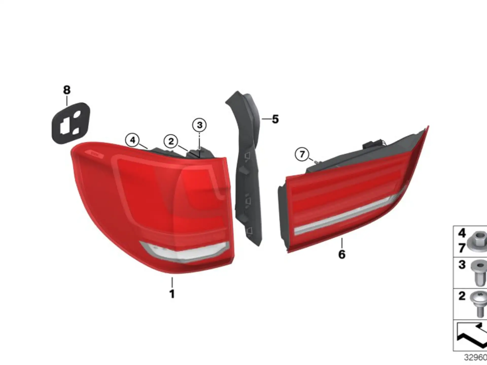 BMW Heckleuchte Heckklappe rechts F15 F85 63217470888