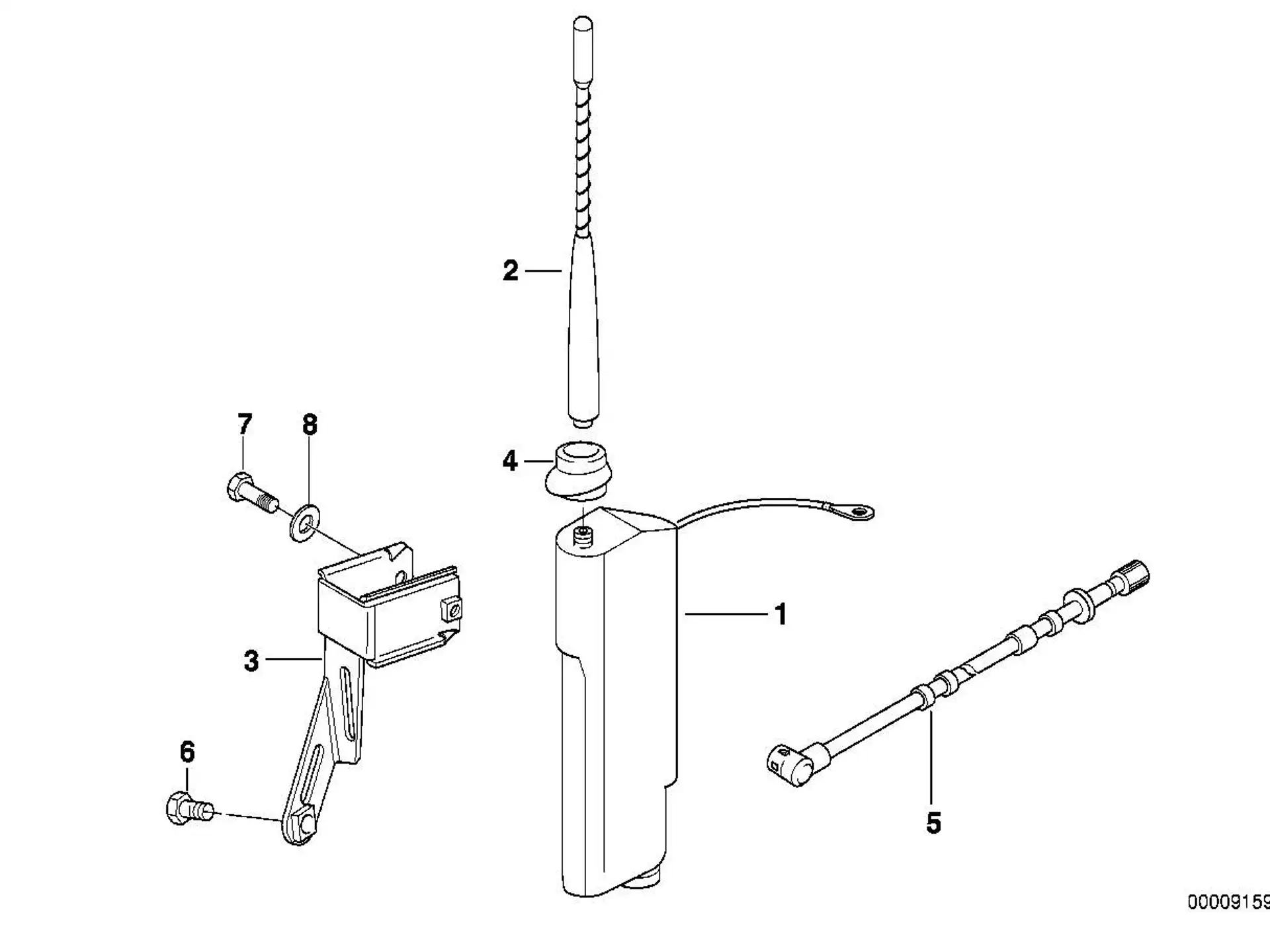 BMW Antennenstab Kurzstabantenne E36 65218362368