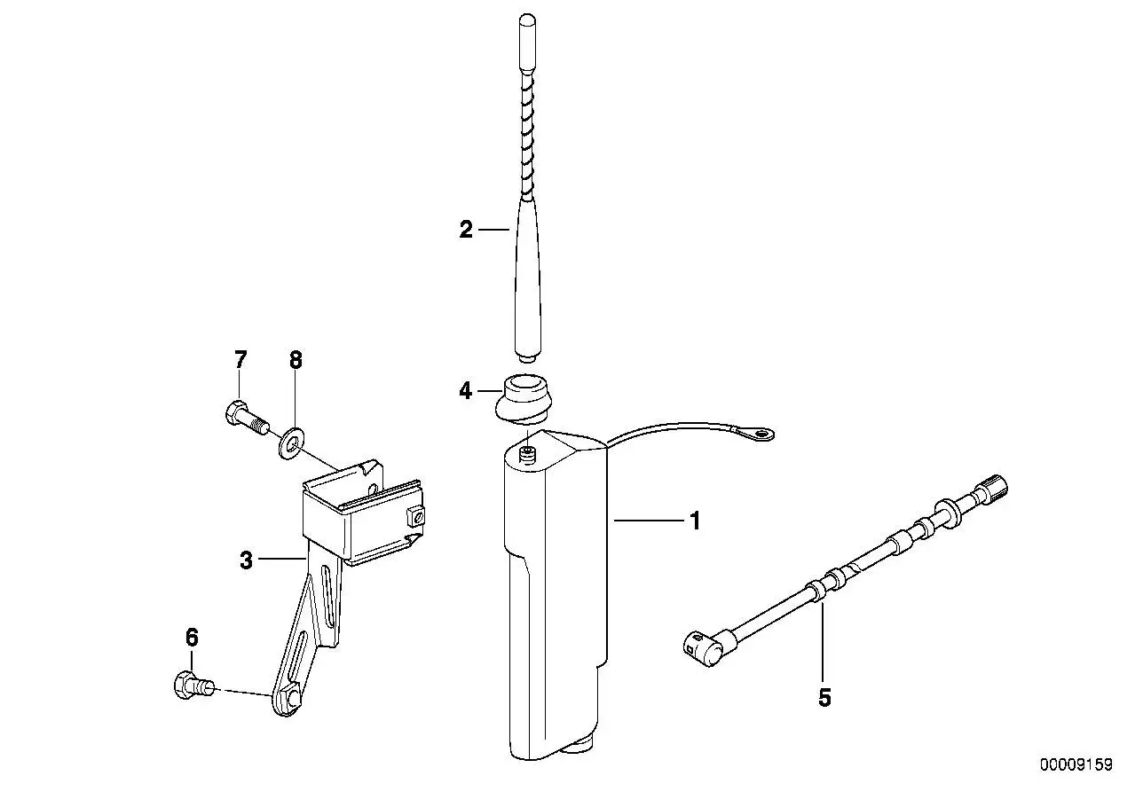 BMW Antennenstab Kurzstabantenne E36 65218362368 - Z3 E36