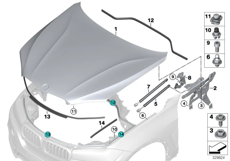 BMW Gasfeder Frontklappe F15 F16 F85 F86 51237294524