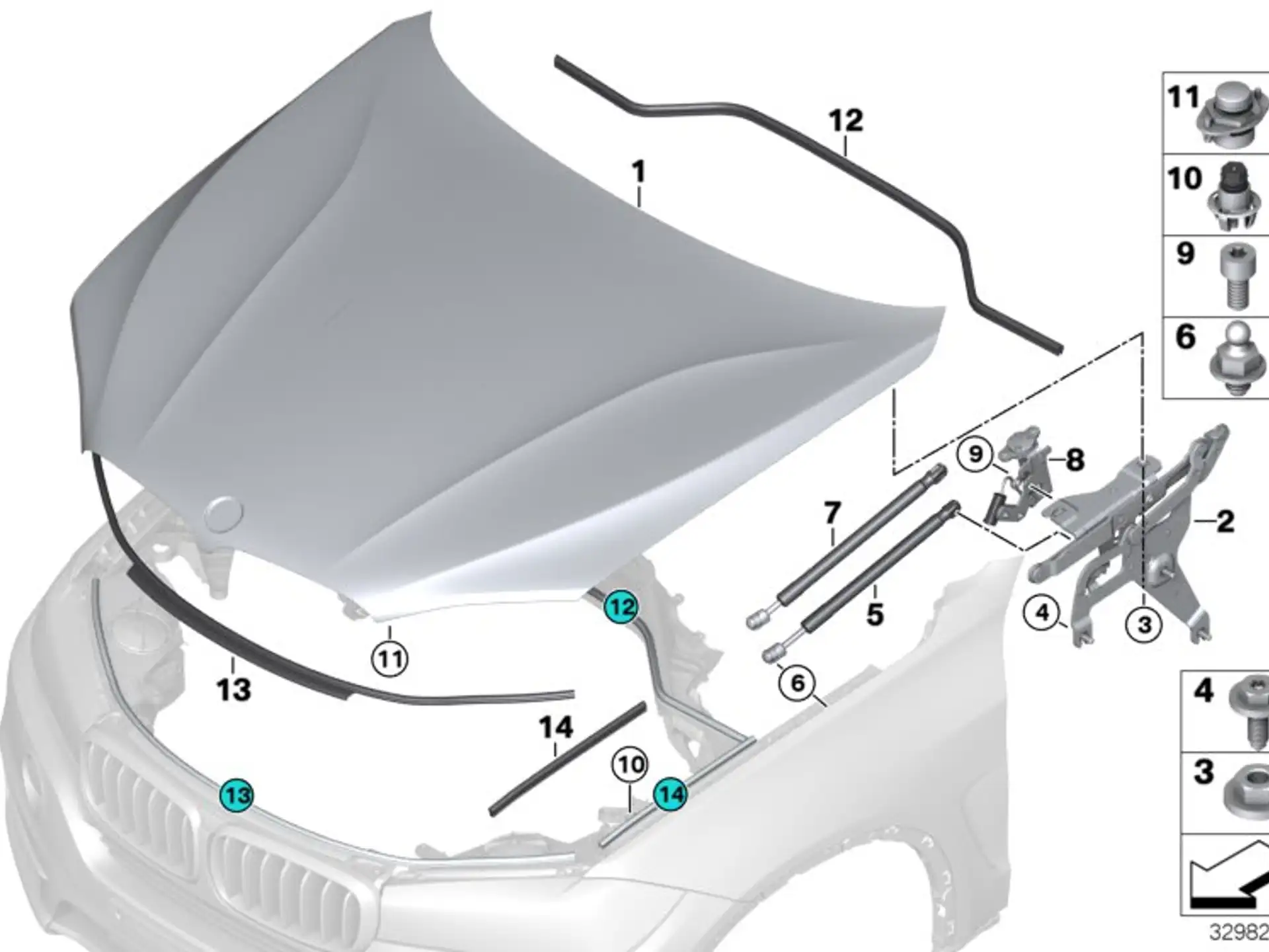BMW Gasfeder Frontklappe Aktiv F15 F16 51237308065