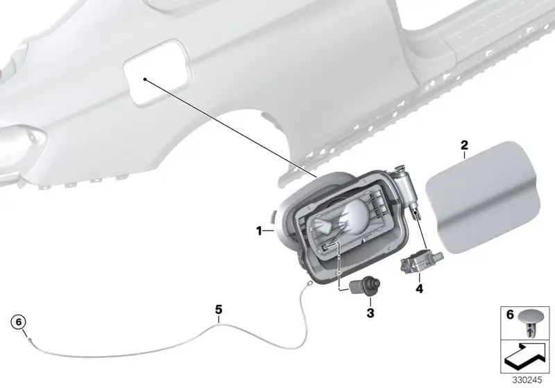 BMW Einfüllklappe grundiert F32 51177286001 - Bildposition 02