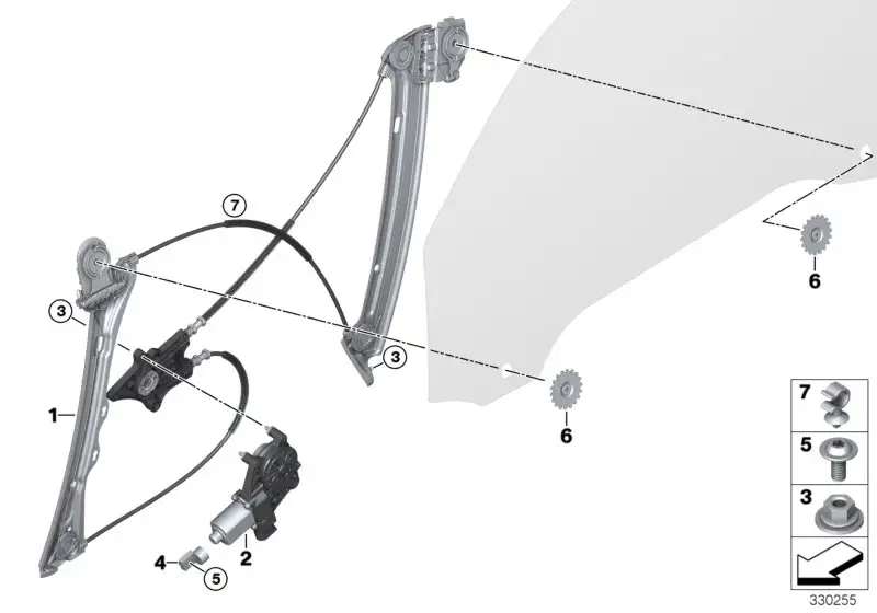 BMW Fensterheber ohne Motor vorne links F32 F33 F82 F83 513373527