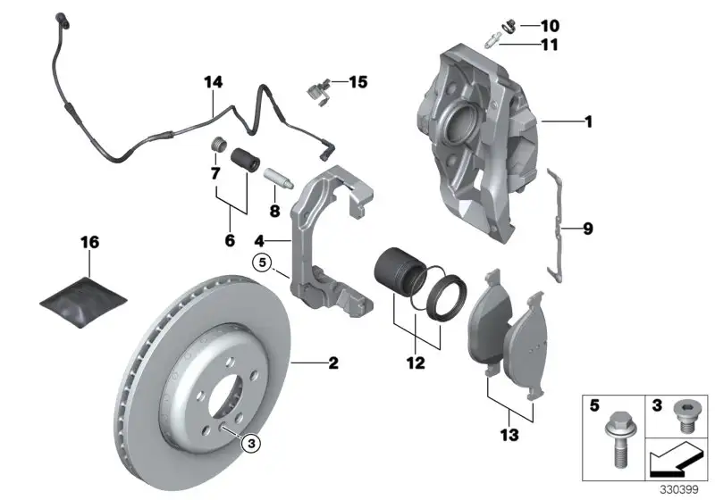 BMW Bremssattelgehäuse rechts F01 F02 F04 F06 F07 F10 F11 F12 F13