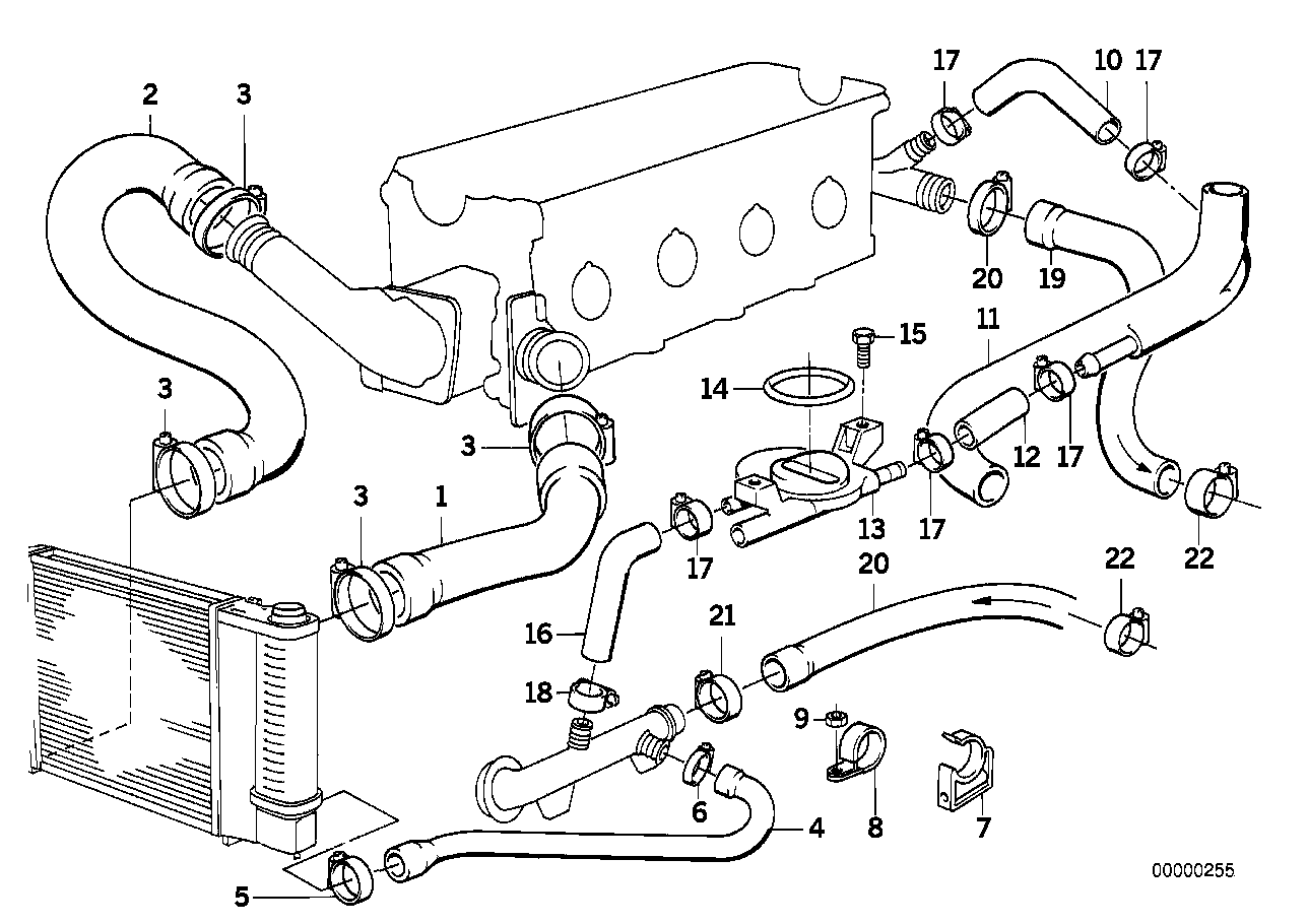 BMW Wasserschlauch E30 E34 E36 11531717590
