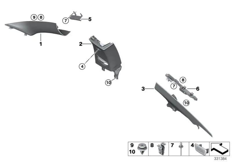 BMW Blende C-Säule oben links F32 F82 51438056975 - 4er F32, 4er