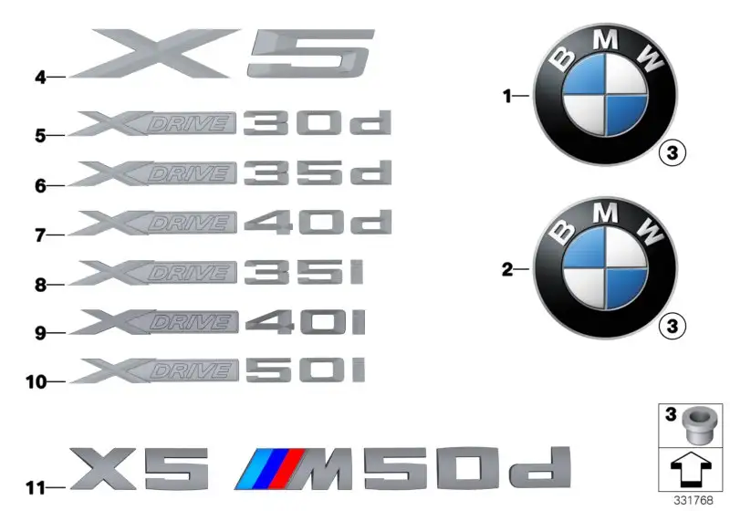 BMW Schriftzug E70 51147362499 - Bildposition 07