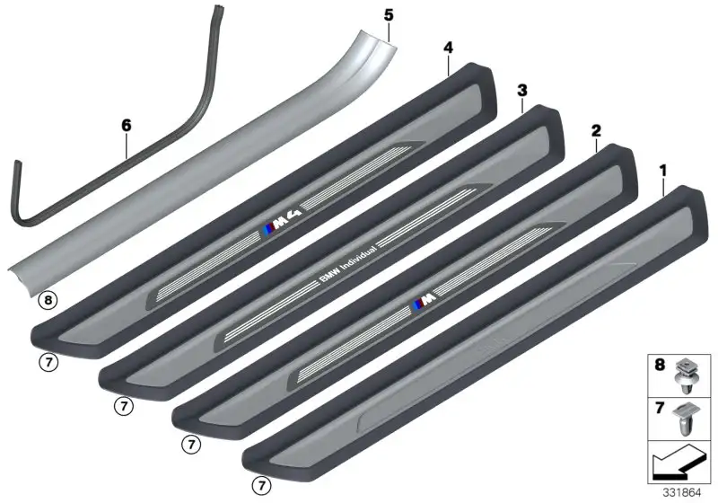 BMW Blende Einstieg F83 51478054414 - Bildposition 04