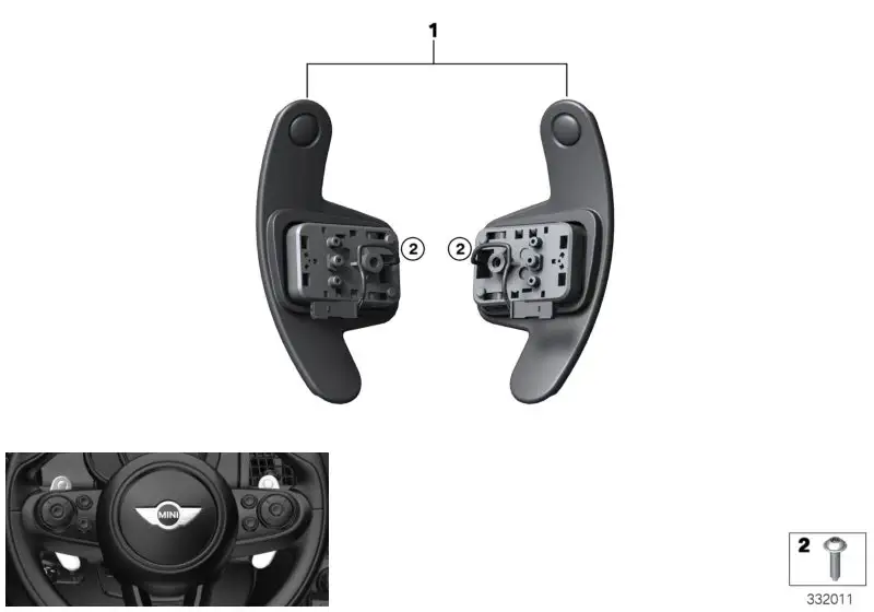 BMW Satz Schaltwippen Lenkrad F54 F55 F56 F57 F60 61319291653 - M