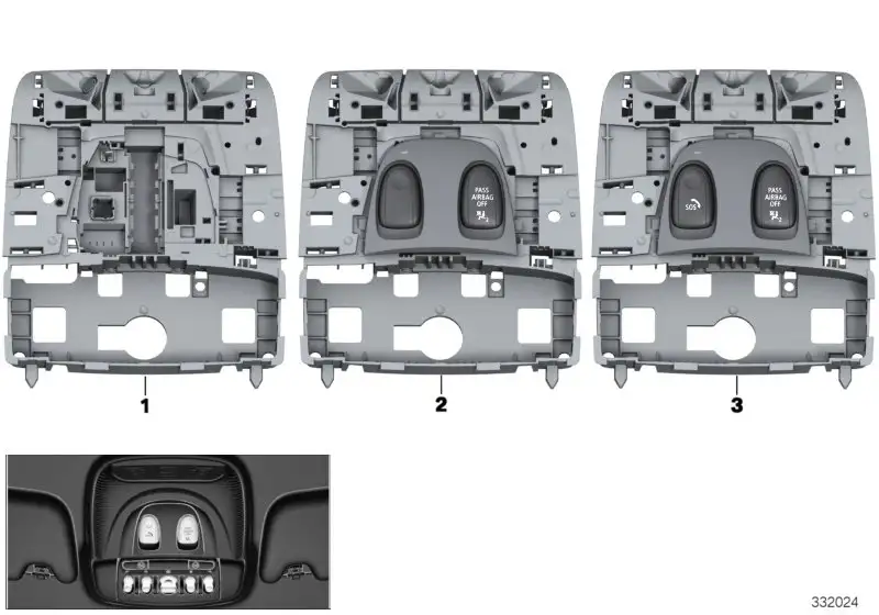 BMW Funktionszentrum Dach F54 F55 F56 F56E F60 61319292900