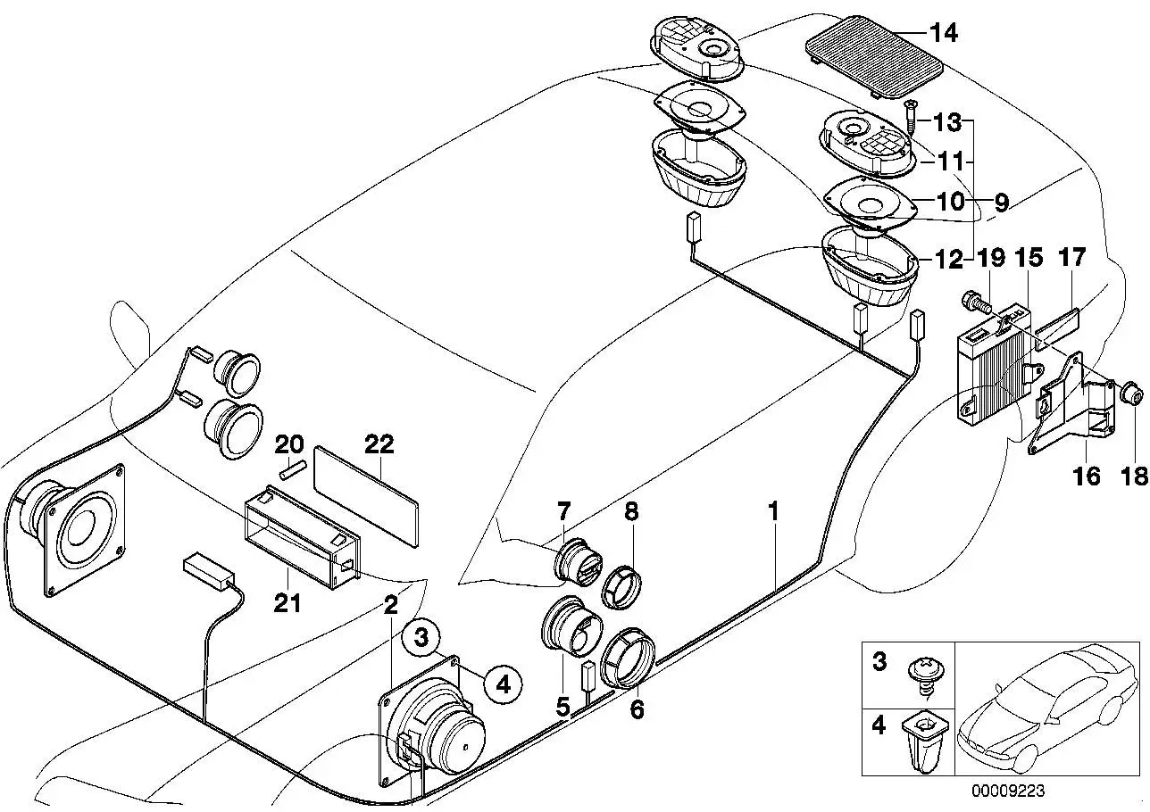 BMW Halter Verstärker Hifi-System E36 65121387608 - Z3 E36