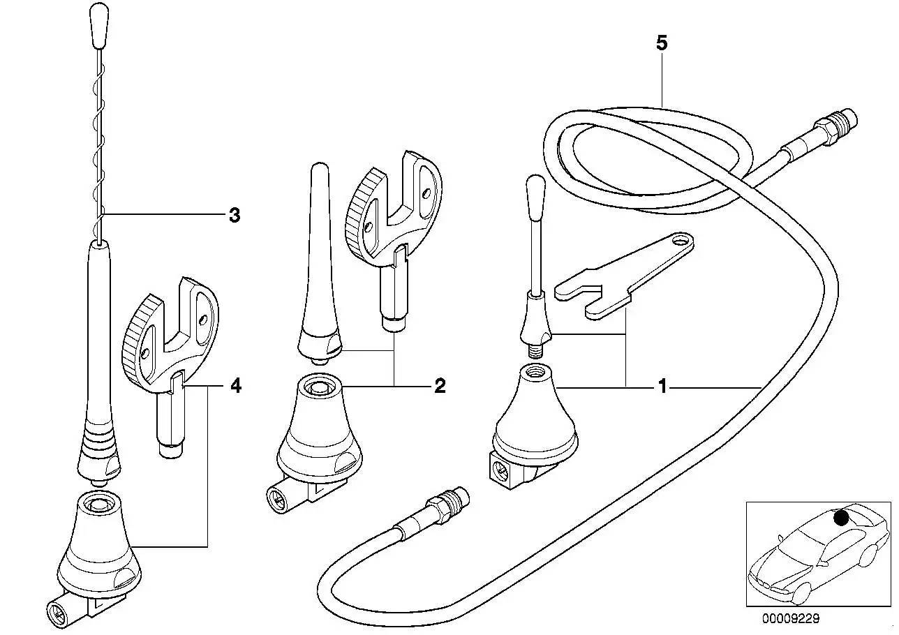BMW Antennenstrahler Dachtelefonantenne E31 E34 E36 E38 E39 84538