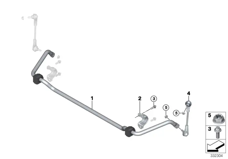BMW Stabilisator mit Gummilager vorn I01 31306887535