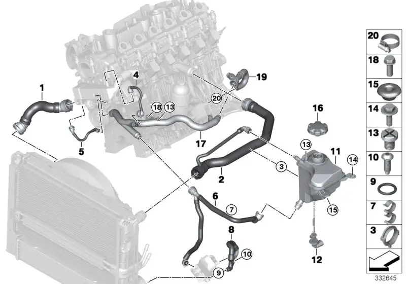BMW Schlauch Kühler Abgasrückführung- E83 E90 E91 E92 11537795136
