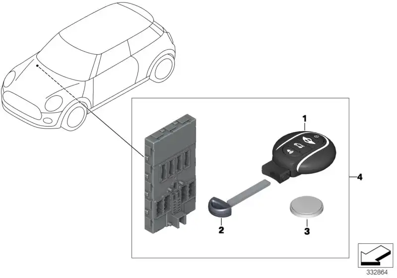 BMW Einschubschlüssel F54 F55 F56 F56E F57 F60 51217359252