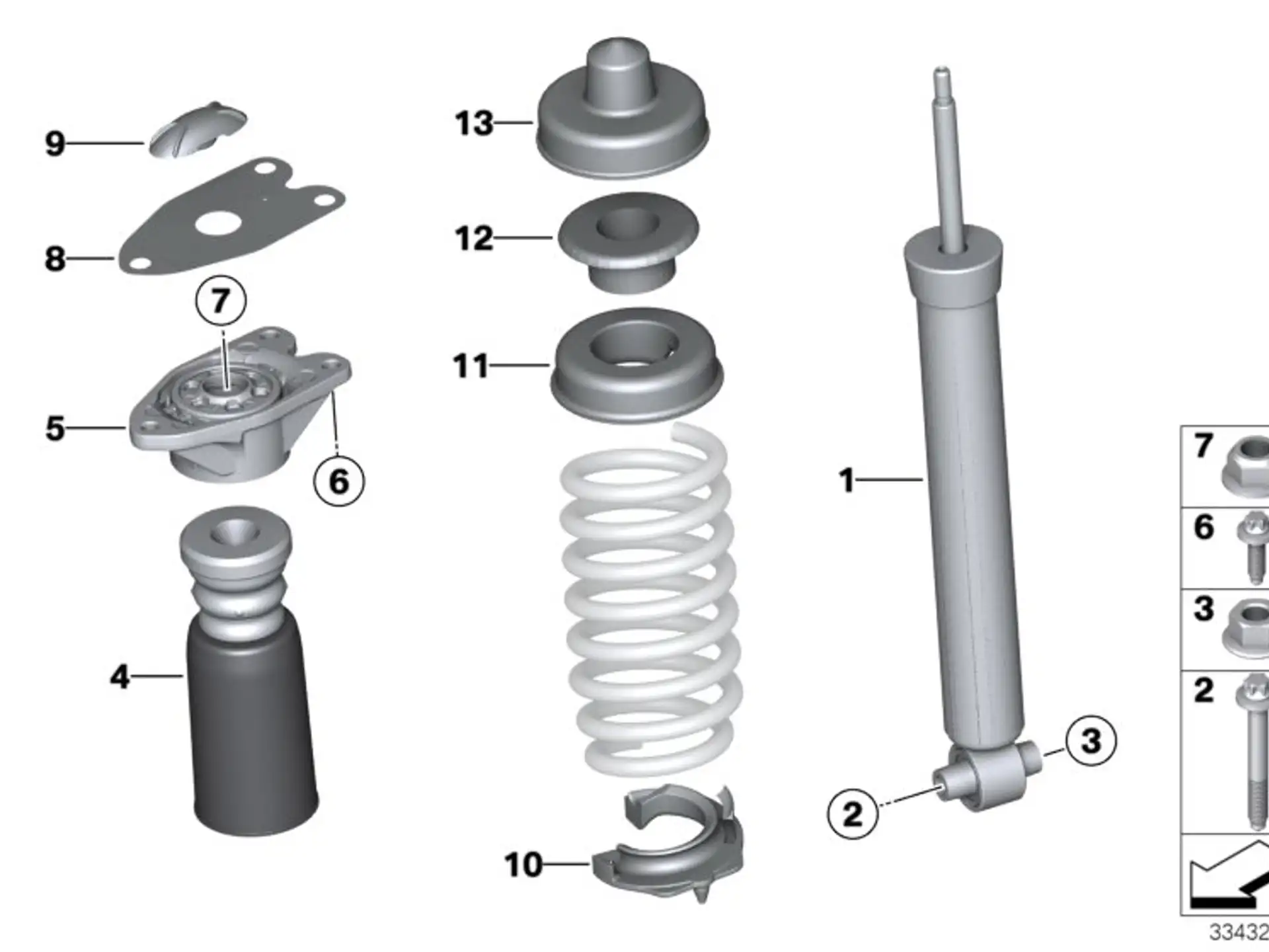 BMW Zusatzdämpfer hinten F20 F21 F22 F30 F31 F32 F33 F34 G20 33536850537