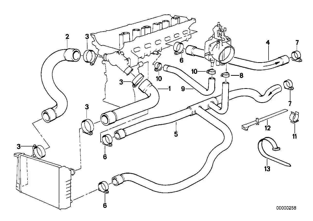BMW Wasserschlauch E34 11531720678