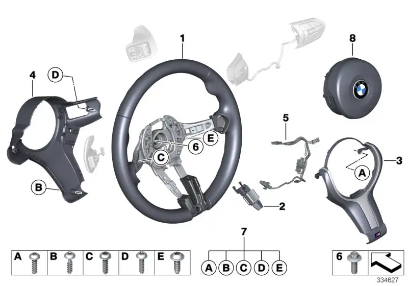 BMW Verbindungsleitung Lenkrad 32307848337 - 1er, 2er, 3er, 4er,