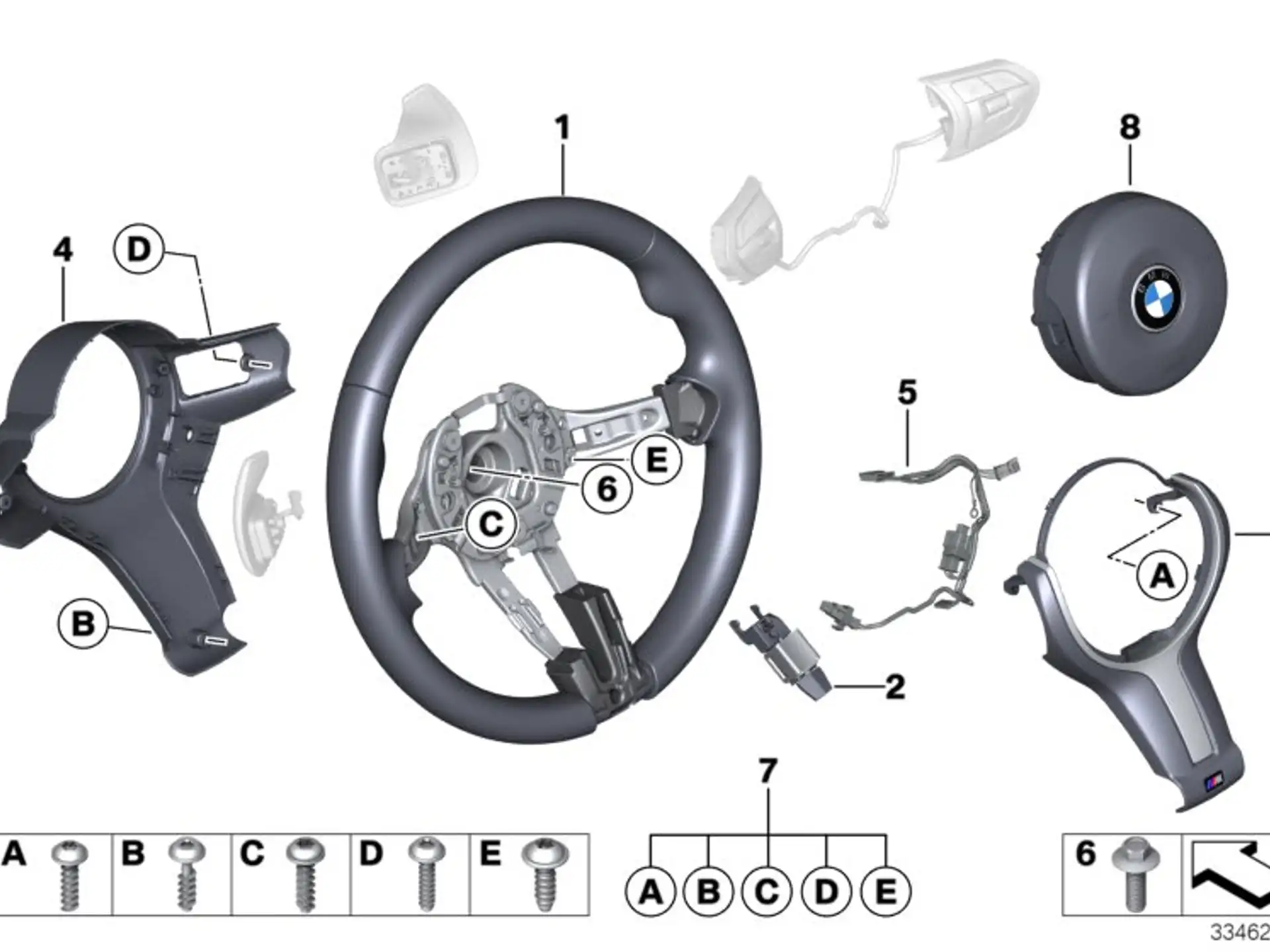 BMW Airbageinheit Fahrerseite F06 F07 F10 F11 F12 F13 F15 F16 F20 F21 F22 F23 F25 F26 F30 F31 F32 F33 F34 F36 F39 F45 F46 F48 F85 F86 F87 F87N 32308092206