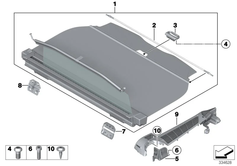BMW Auszugsrohr Sichtschutzrollo F11 51477280410
