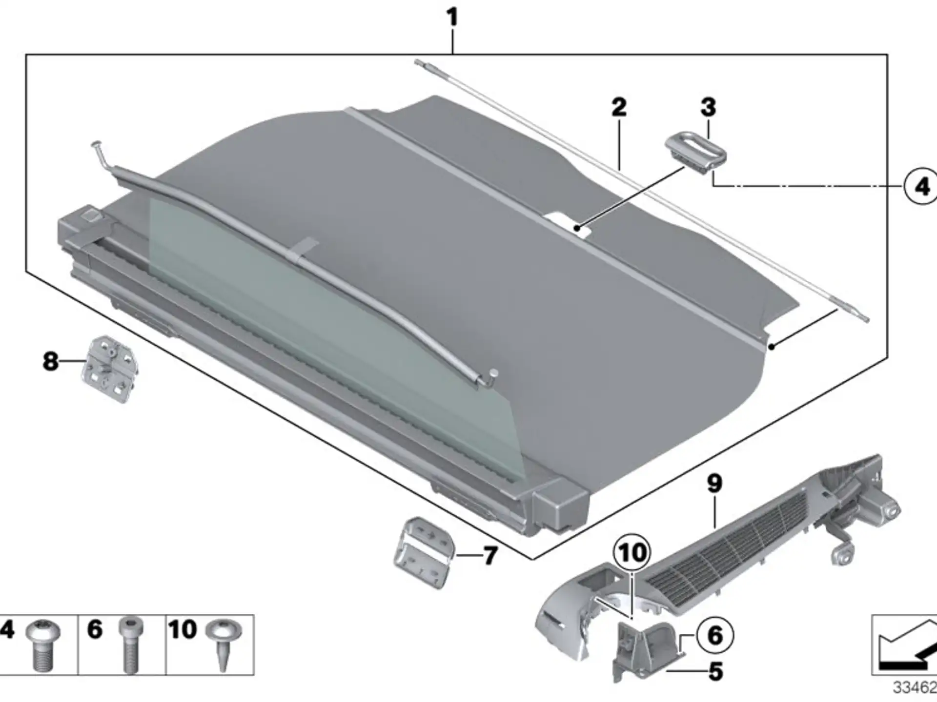 BMW Auszugsrohr Sichtschutzrollo F11 51477280410