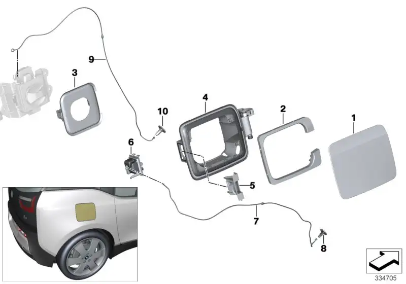 BMW Abdecktopf Ladeanschlussklappe I01 51177335767