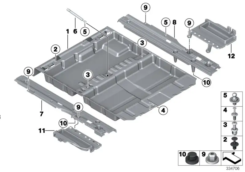 BMW Ablagewanne Gepäckraumboden F11 51479168506 - Bildposition 01
