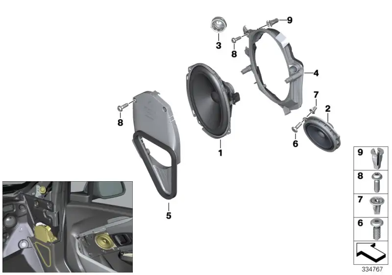 BMW Tieftonlautsprecher I01 65138715684