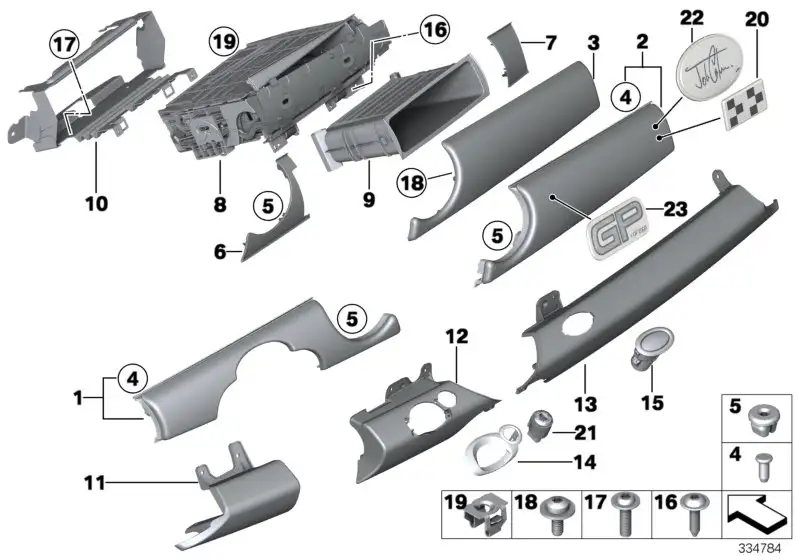BMW Blende Start/Stop Schalter R55 R56 R57 R58 R59 51452752836 -