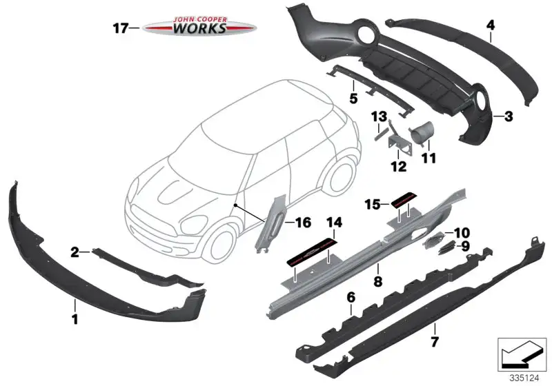 BMW Haltewinkel Endrohrblende links R60 R61 51129813173 - MINI R6