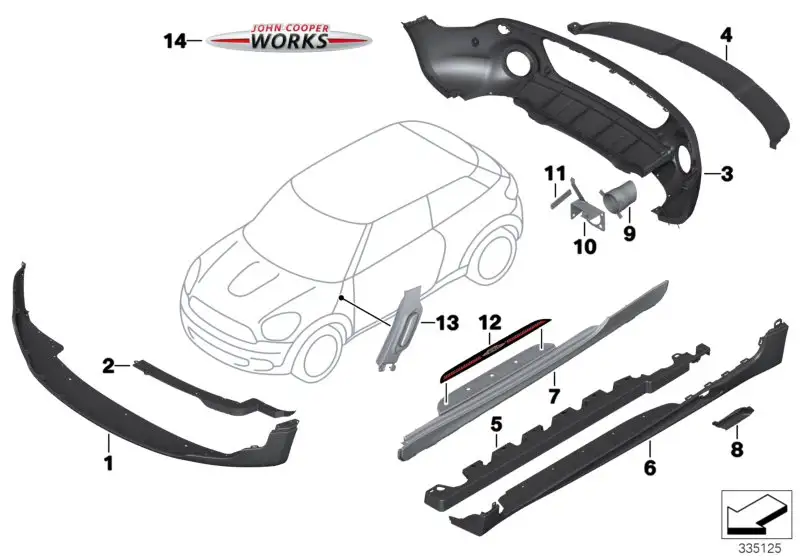 BMW Einsatz Diffusor Mitte R61 51129810629
